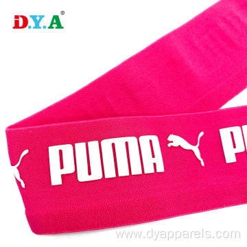 White Logo Silicone Print Elastic Band Pink Elastic